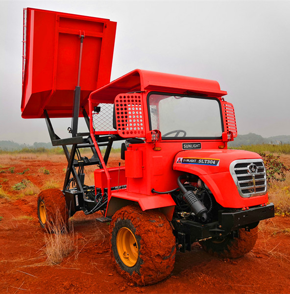 Couleur rouge pleine direction hydraulique articulée de 4 mini de ferme de tonne châssis de tracteur 1